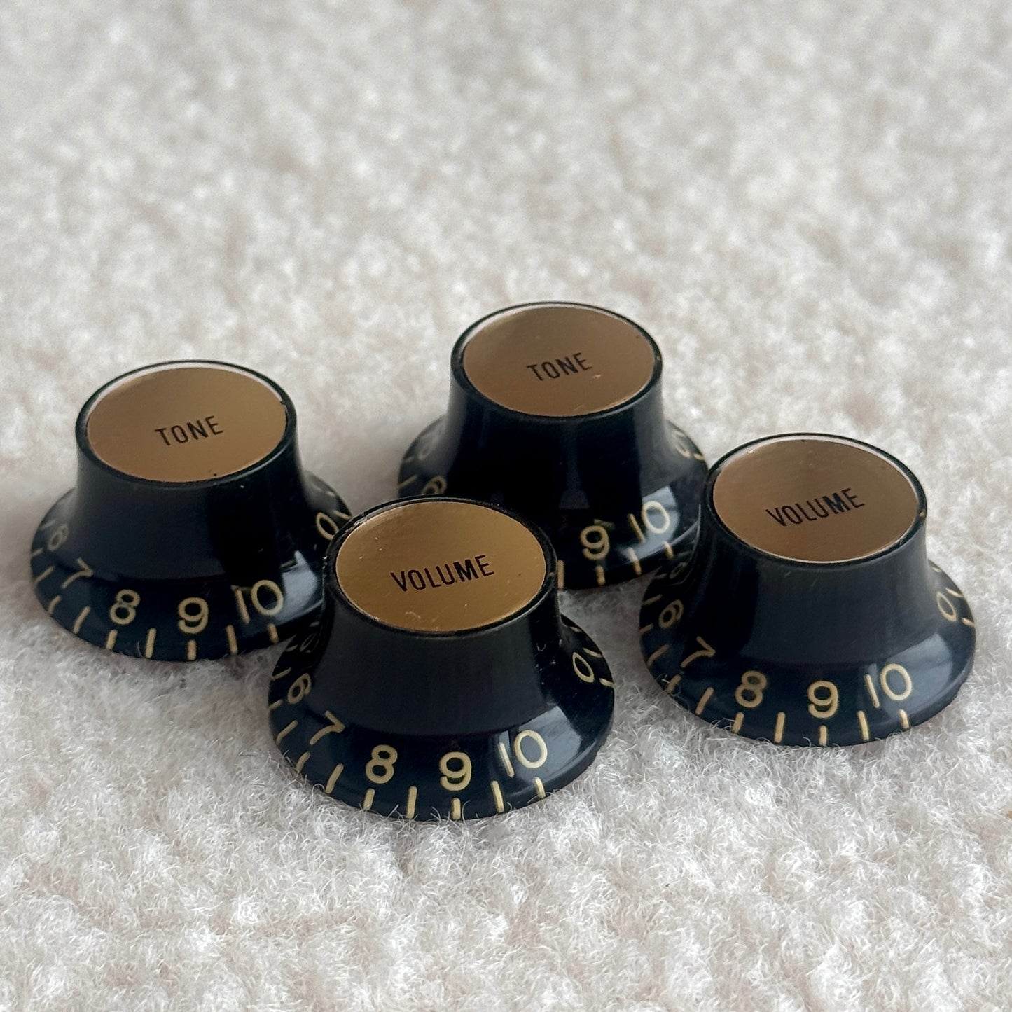 Burst • 1960 Reflektor-Potiknöpfe Schwarz/Gold (CAB)