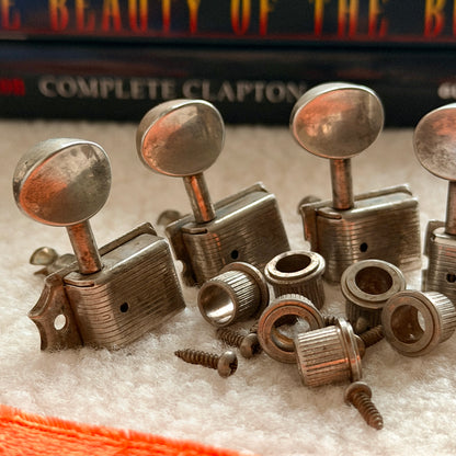 Aged Relic Fender Kluson Vintage Tuners Single Line Kluson Machine Heads Relic Vintage Fender Pre-CBS Tuners Nickel Aged Stratocaster Telecaster