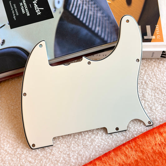 1965 Fender Esquire Pickguard, 1960's Esquire Pickguard, 3 Ply White Esquire Pickguard, Wide Bevel, Vintage Guitars, Vintage Fender Esquire, 8 hole esquire pickgguard