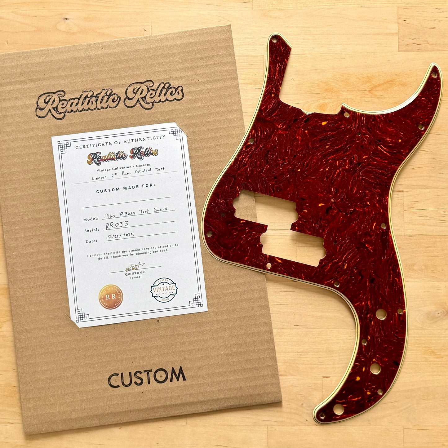 1960's Precision Bass® Celluloid Tortoise Shell Pickguard