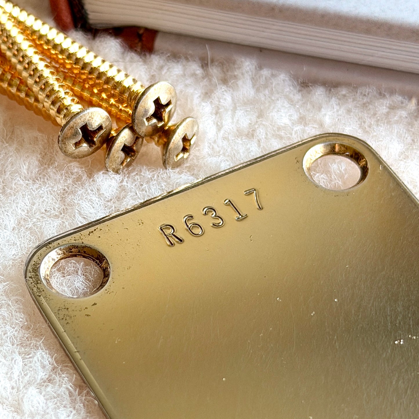 Vintage Neck Plate in Gold (Optional Serial Number)