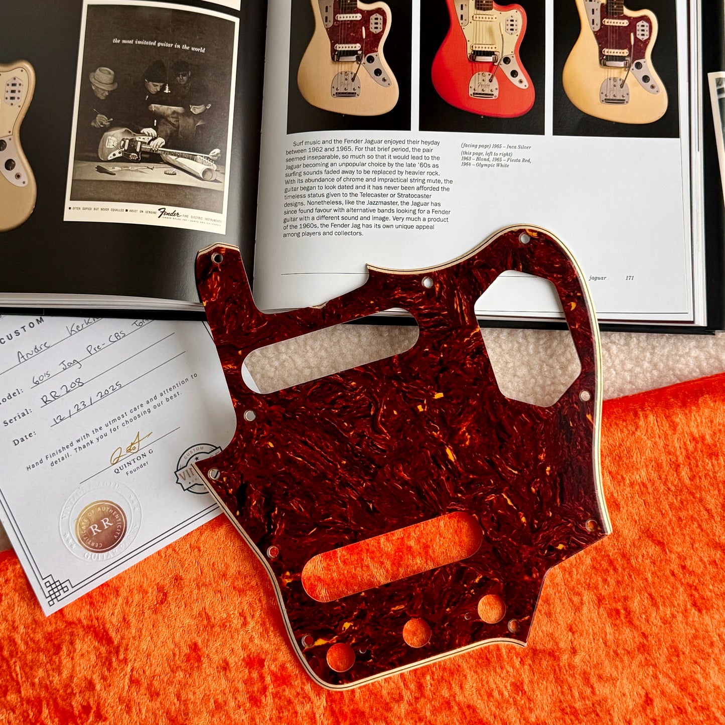 1962 Jaguar® Celluloid Nitrate Tortoise Shell Pickguard