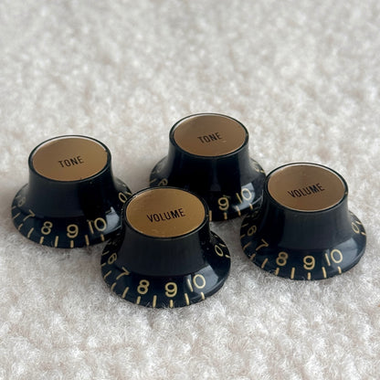 Burst • 1960 Reflektor-Potiknöpfe Schwarz/Gold (CAB)