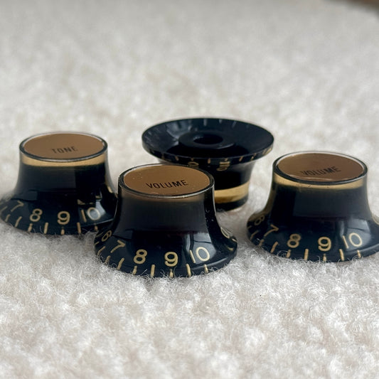 Burst • 1960 Reflektor-Potiknöpfe Schwarz/Gold (CAB)