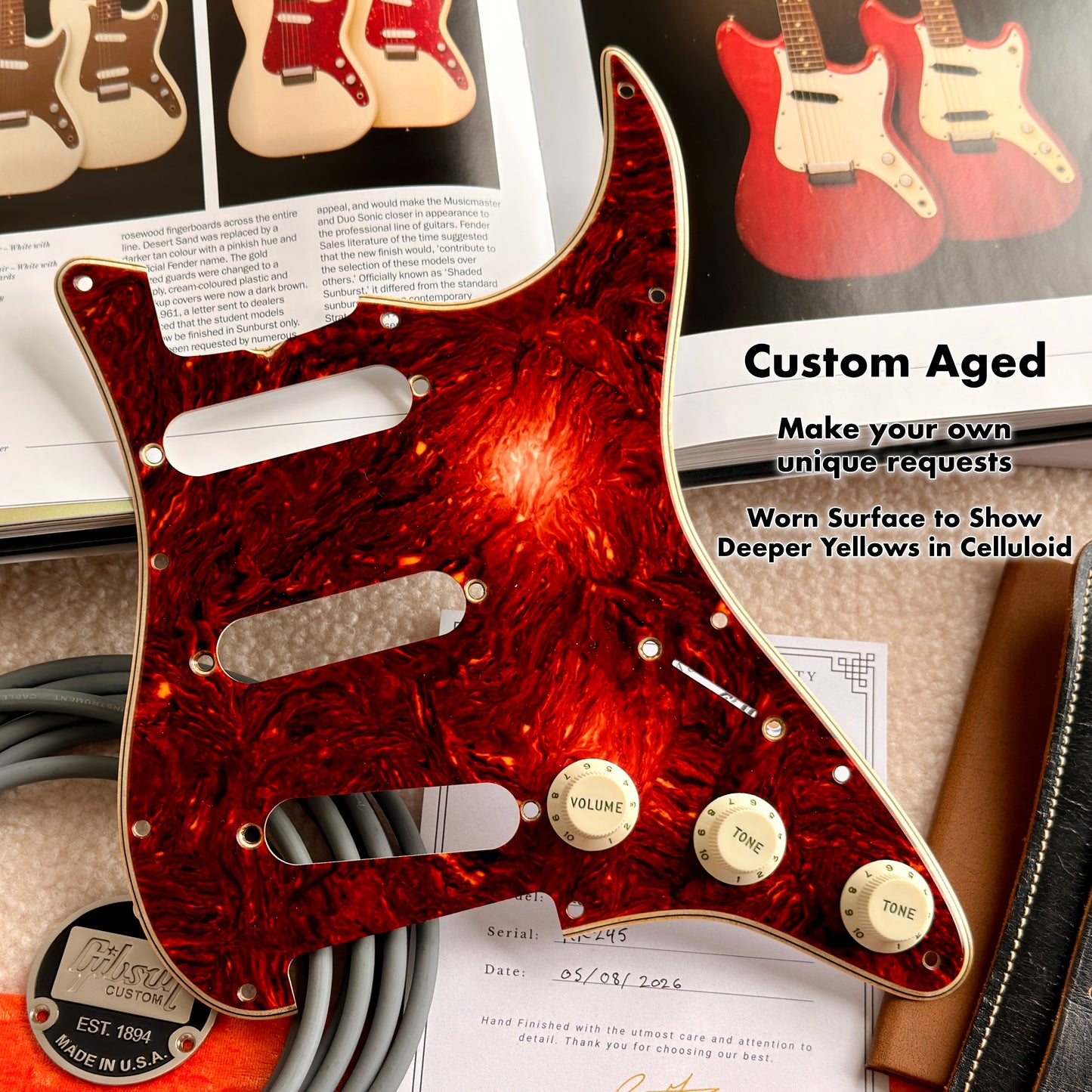 1962 Strat® Zelluloid-Nitrat-Tortoise-Shell-Schlagbrett