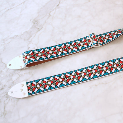 Blue 'Stained Glass' Guitar/Bass Hippie Strap — official supplier photo 4