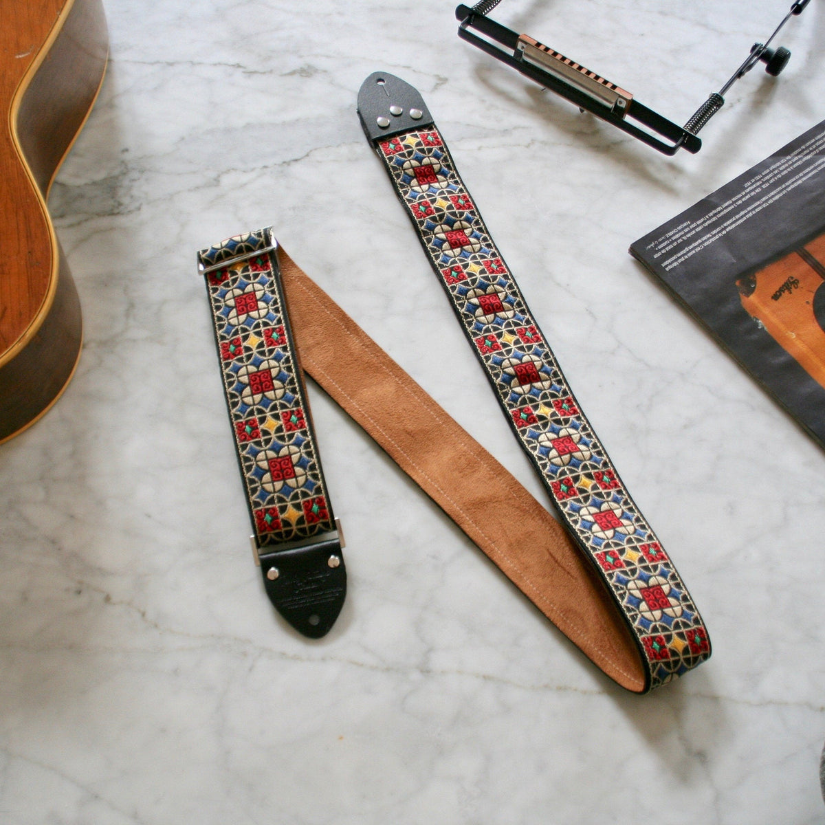 Brown 'Virginia' Guitar/Bass Hippie Strap — official supplier photo 1