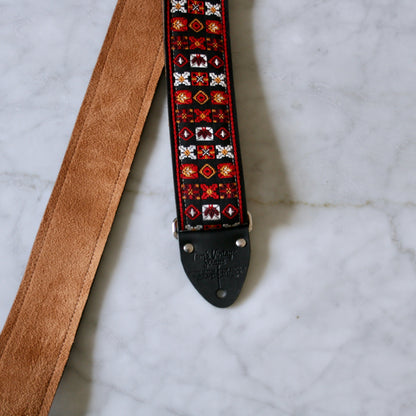 Red 'Woodstock' Guitar/Bass Hippie Strap — official supplier photo 4