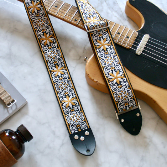Yellow 'Pinwheel' Guitar/Bass Hippie Strap — official supplier photo 1