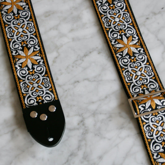 Yellow 'Pinwheel' Guitar/Bass Hippie Strap — official supplier photo 2